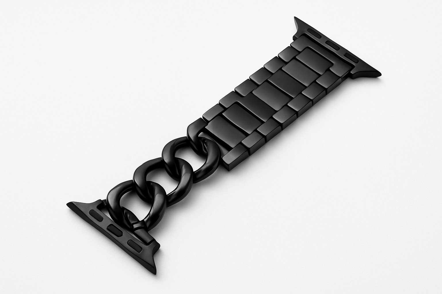 Enhanced Black Chain Link Watch Band