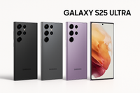 Samsung Galaxy S25 Ultra hero banner in all titanium colors